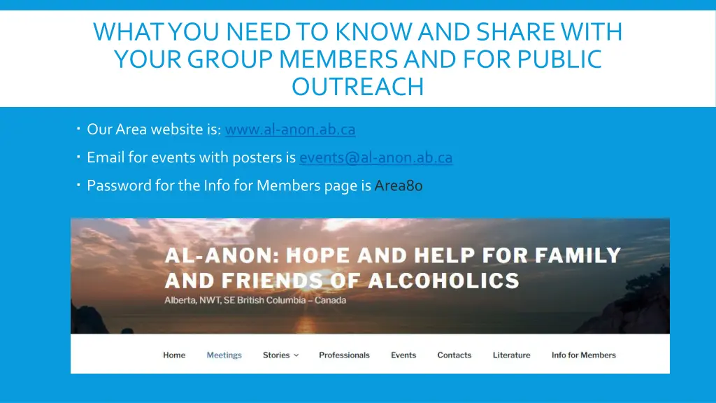 what you need to know and share with your group