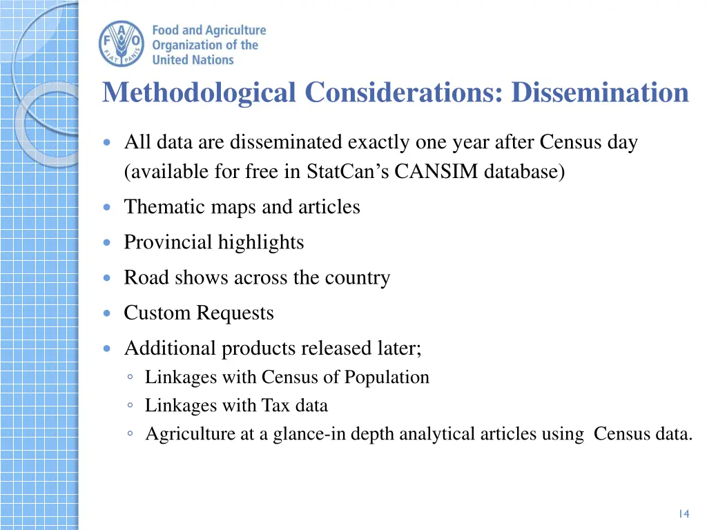 methodological considerations dissemination