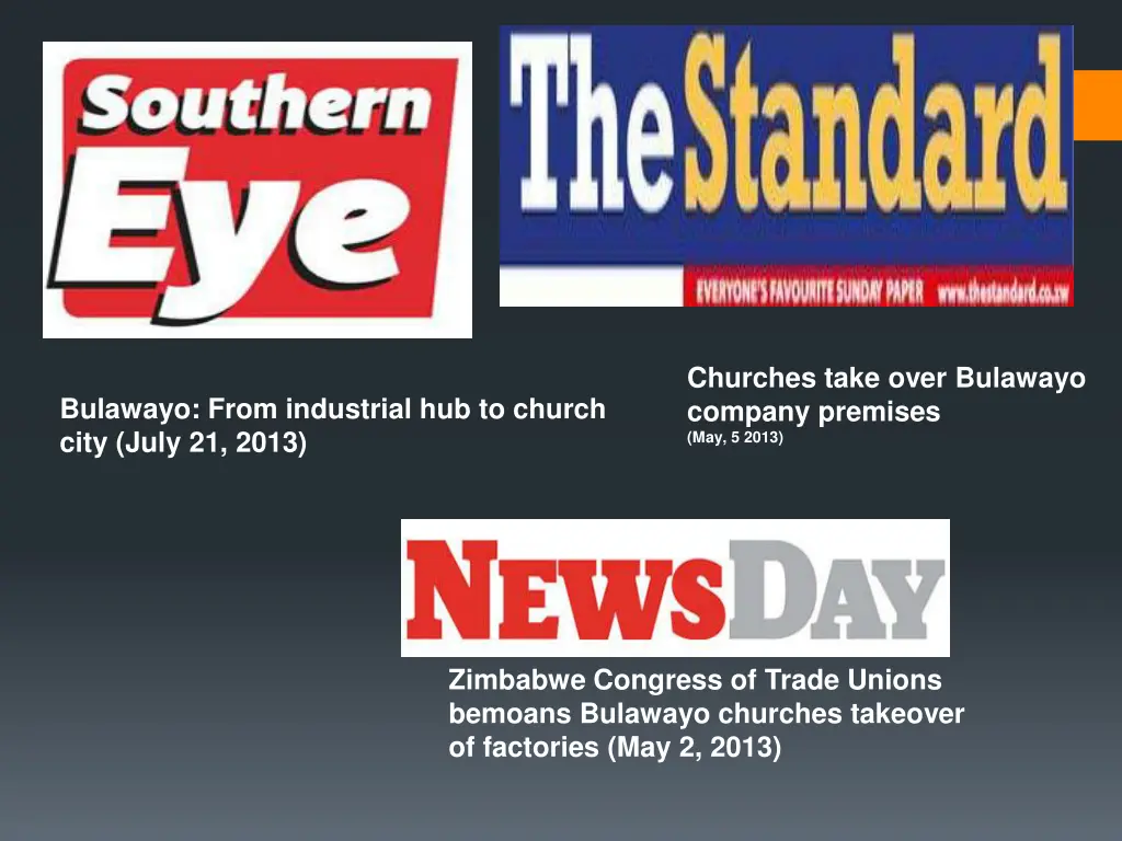 churches take over bulawayo company premises