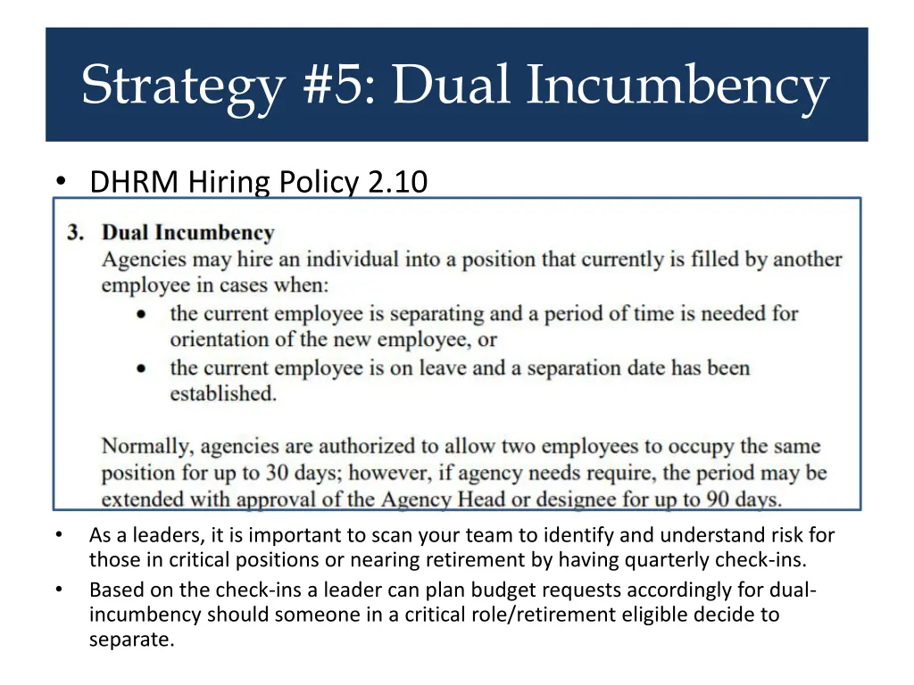 strategy 5 dual incumbency