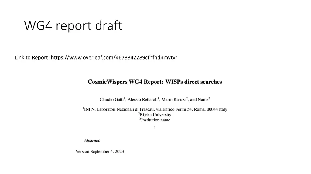 wg4 report draft