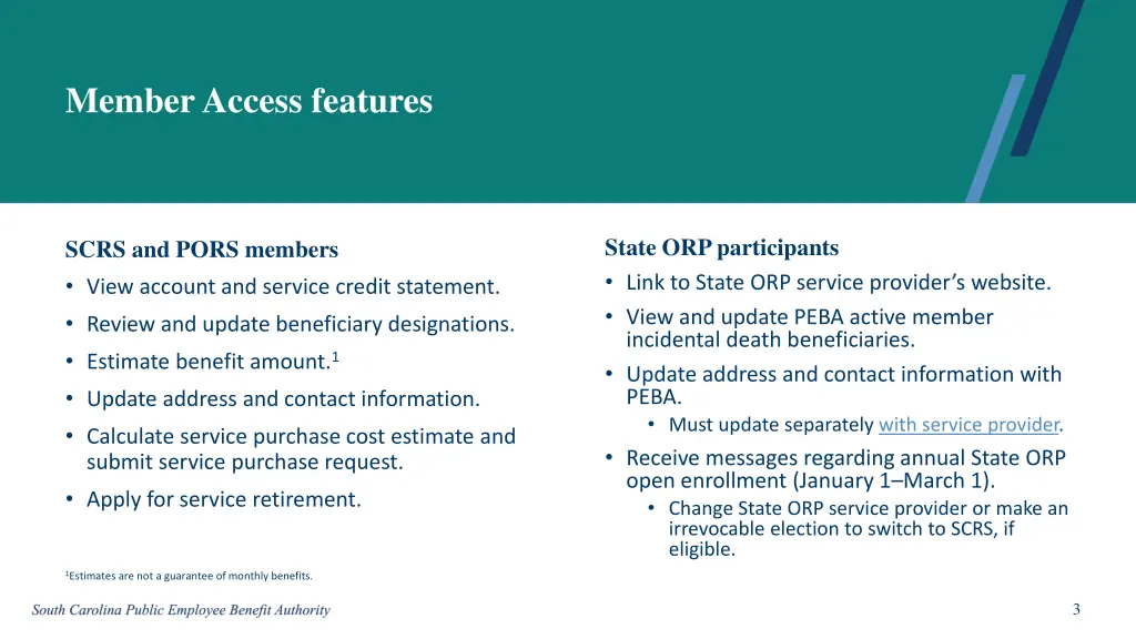 member access features