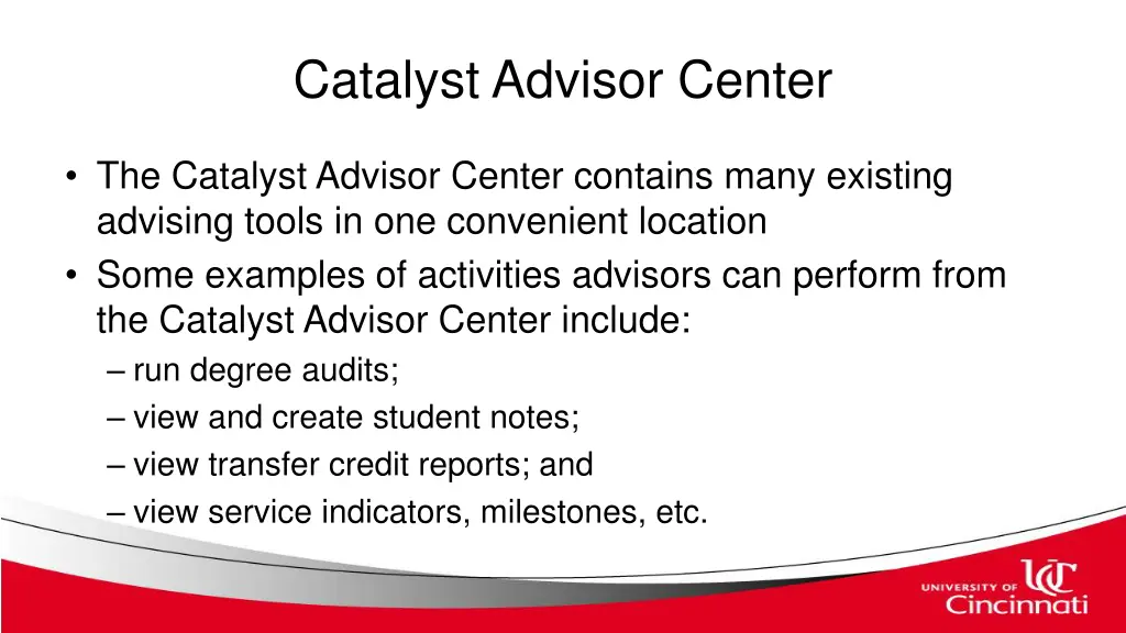 catalyst advisor center