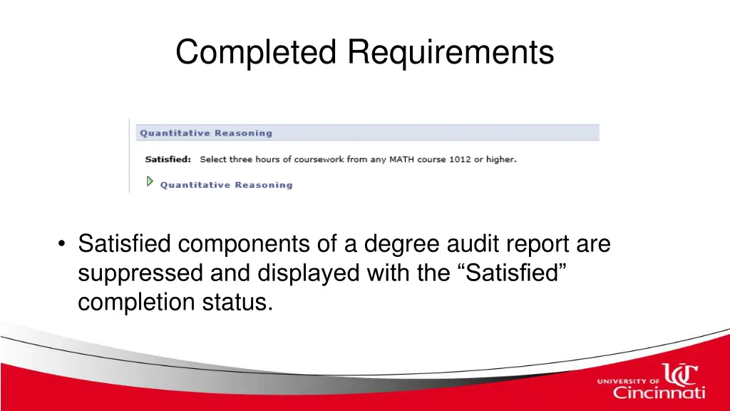 completed requirements