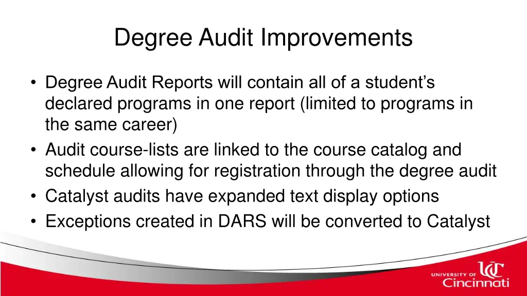 degree audit improvements