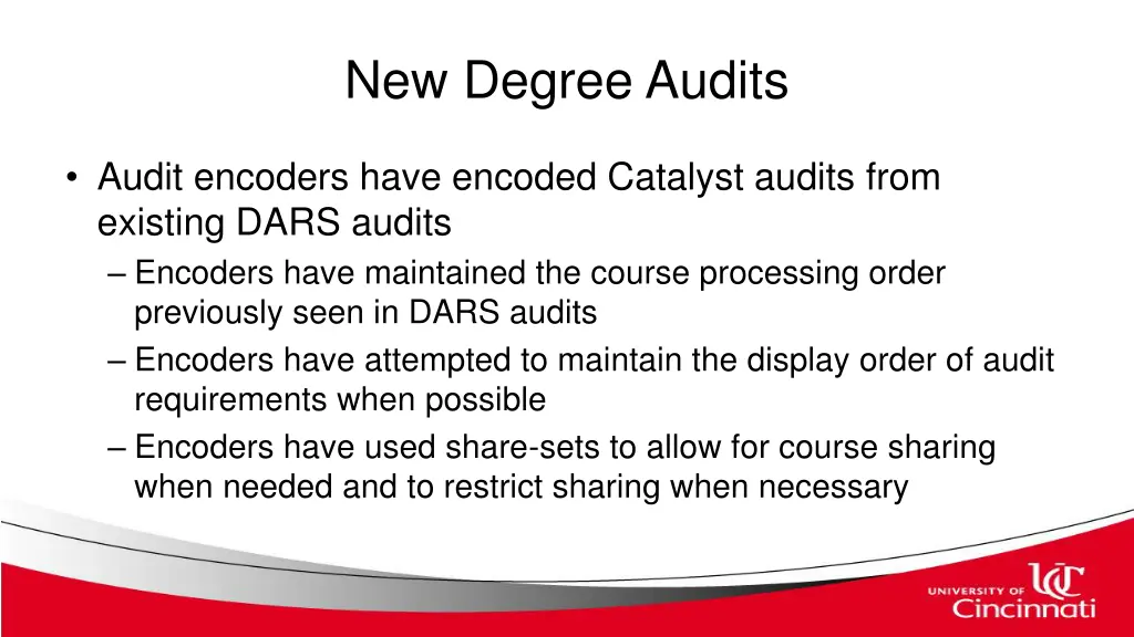 new degree audits