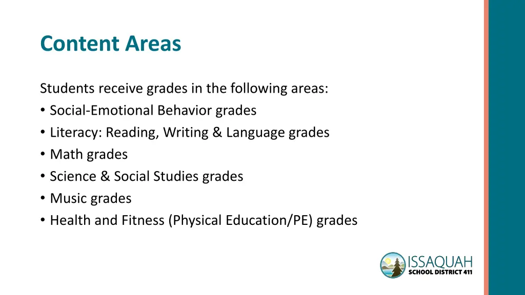 content areas