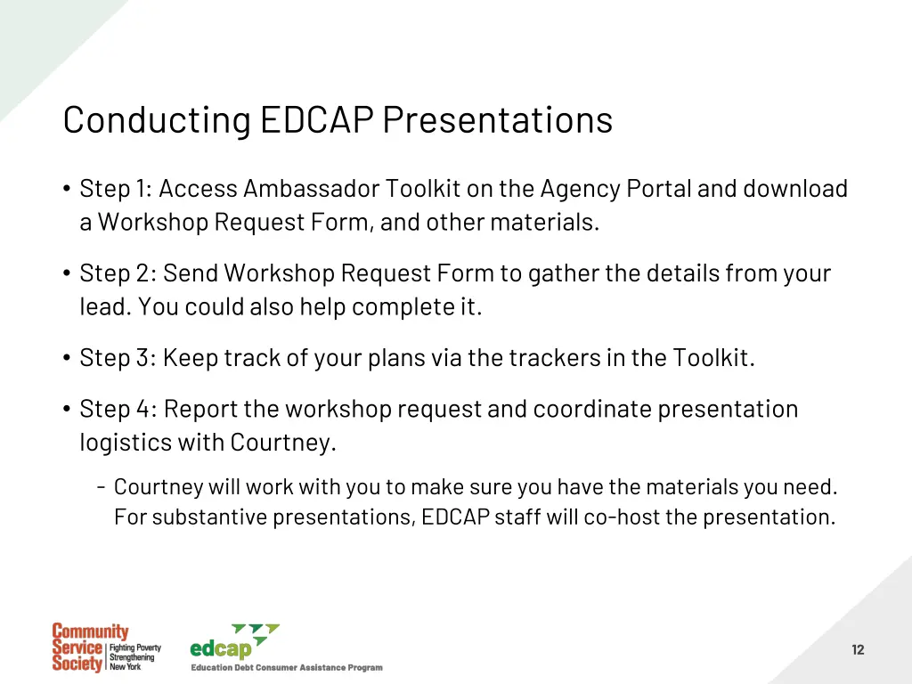 conducting edcap presentations 1