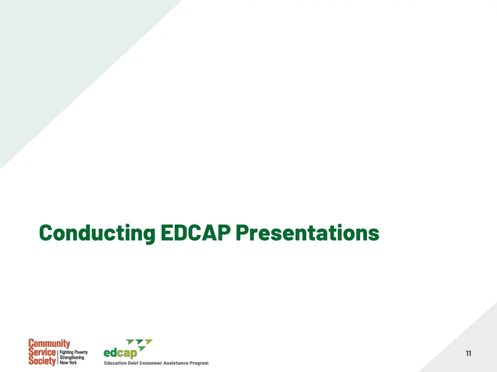 conducting edcap presentations