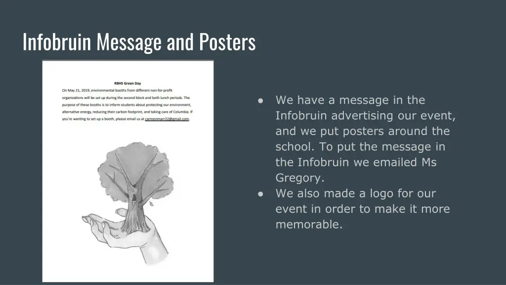 infobruin message and posters