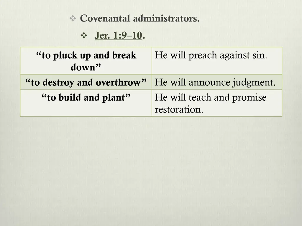 covenantal administrators