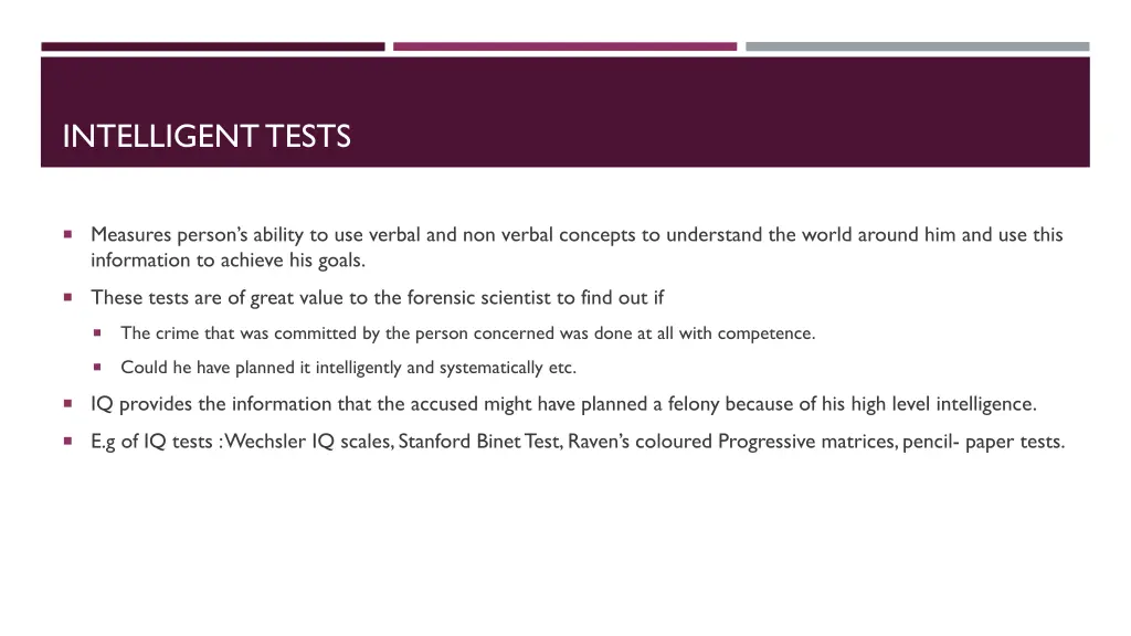 intelligent tests