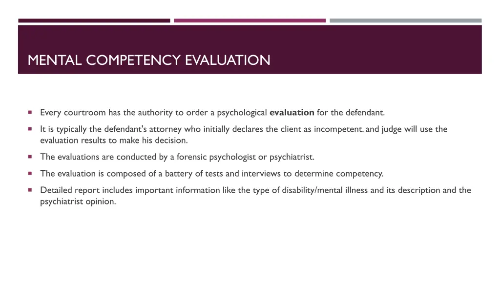 mental competency evaluation