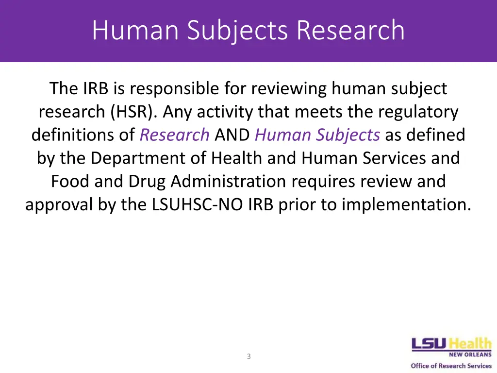 human subjects research