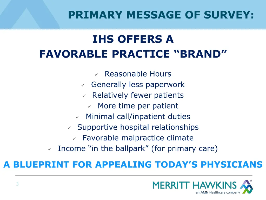 primary message of survey