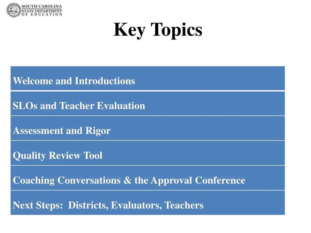 key topics