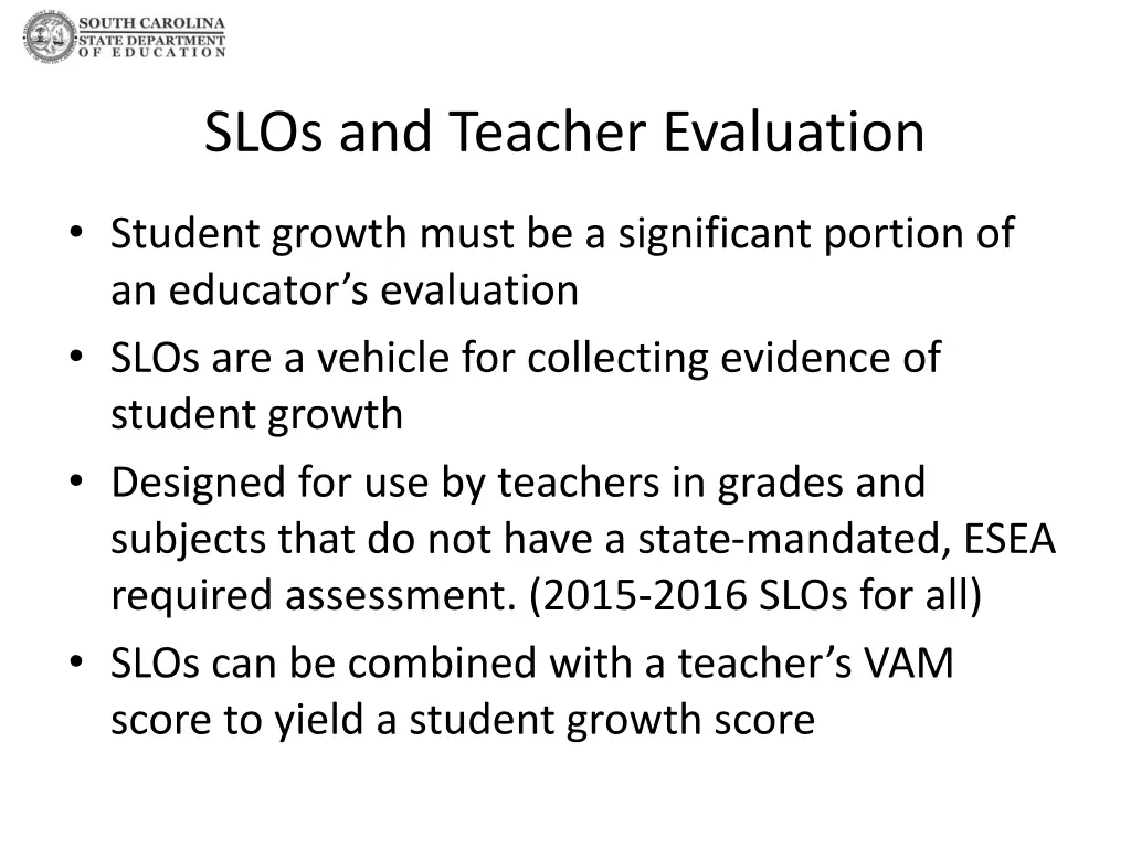 slos and teacher evaluation 1
