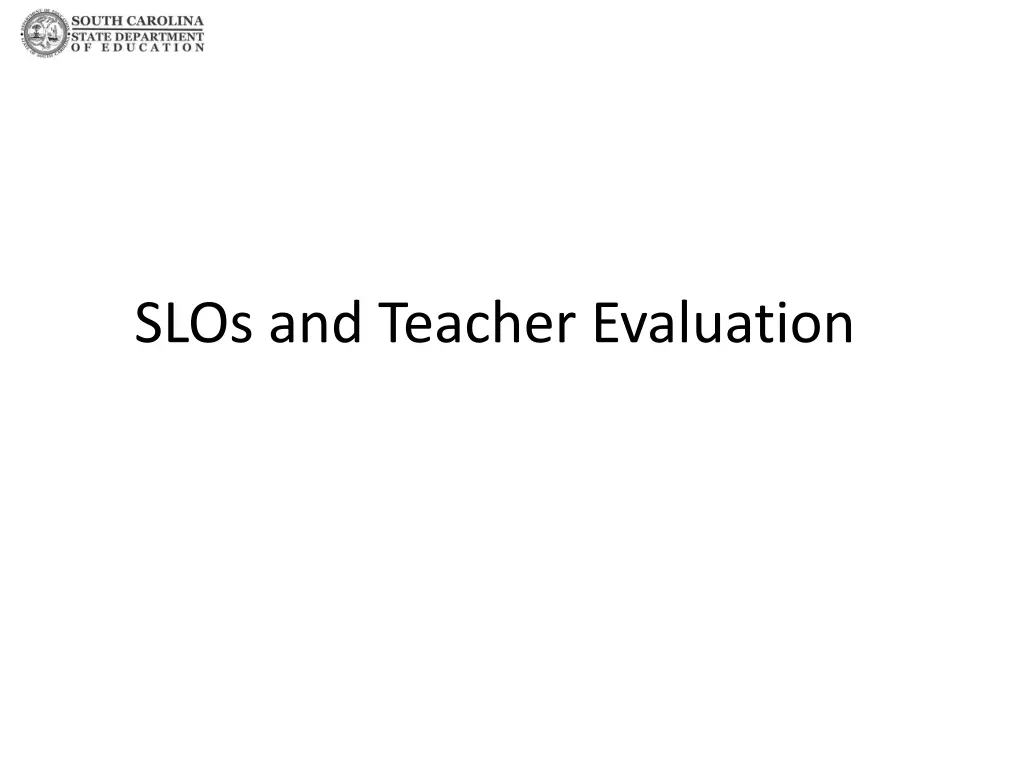 slos and teacher evaluation