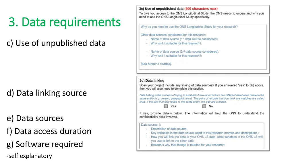 3 data requirements 3 data requirements