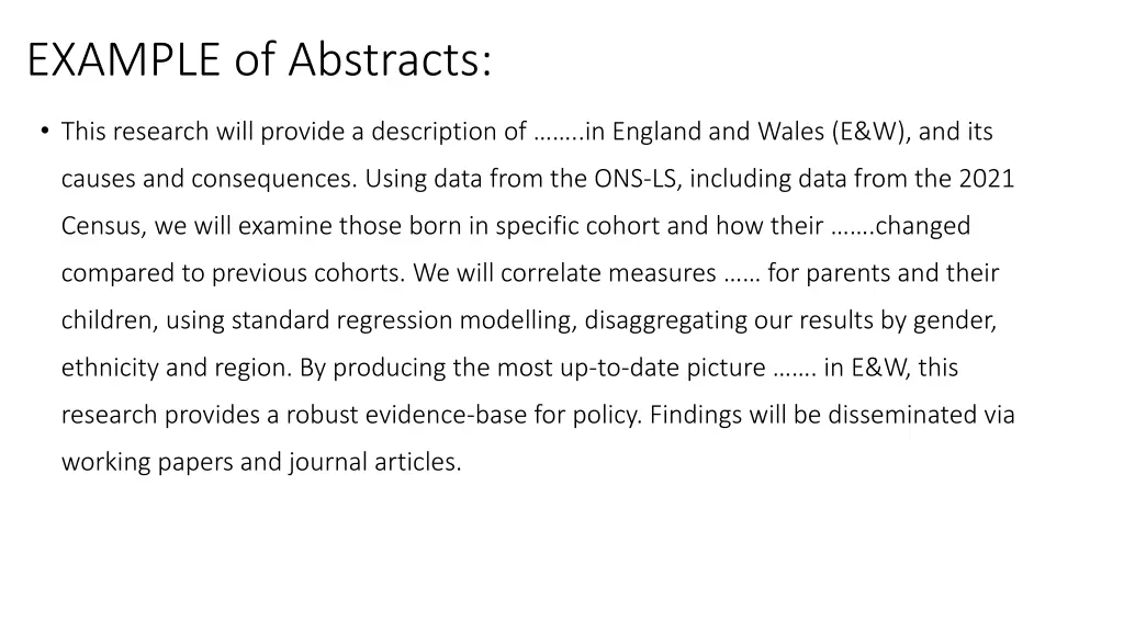 example of abstracts