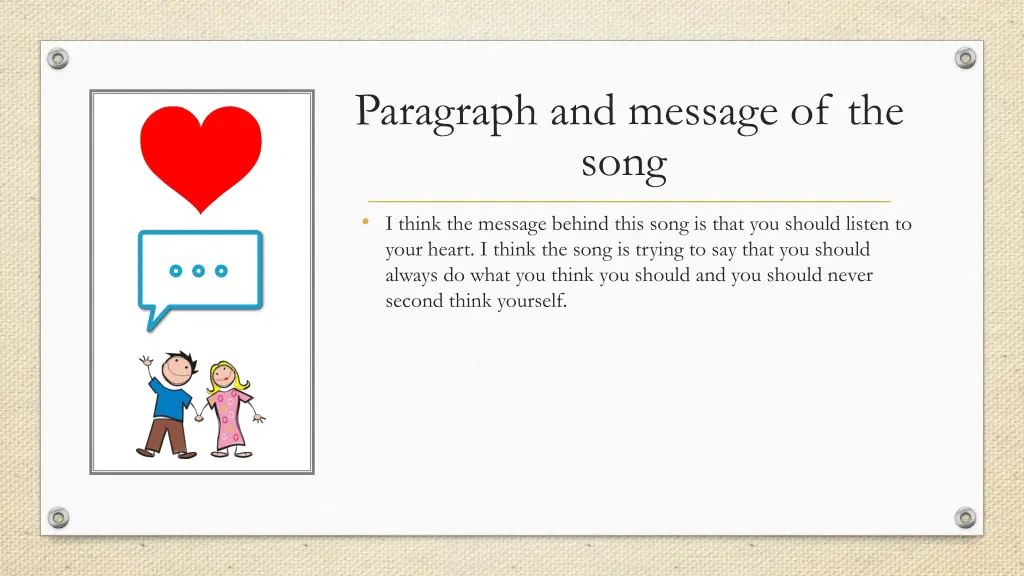 paragraph and message of the song