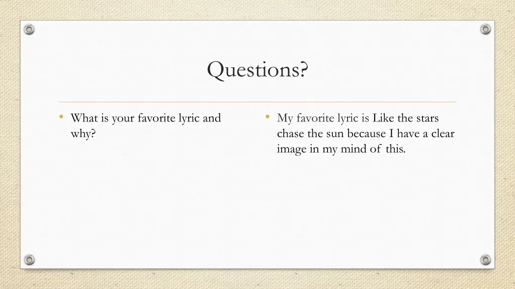 questions