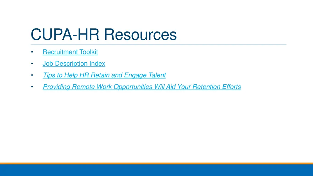 cupa hr resources