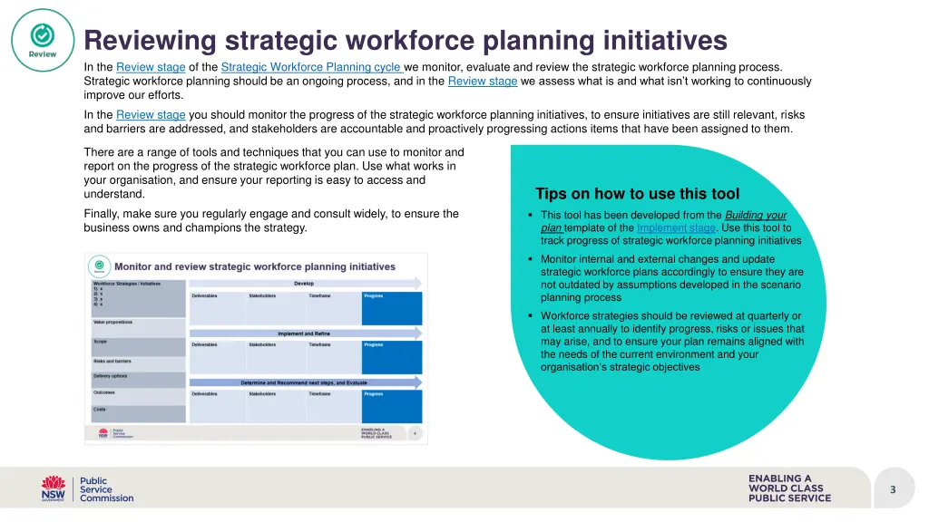 reviewing strategic workforce planning