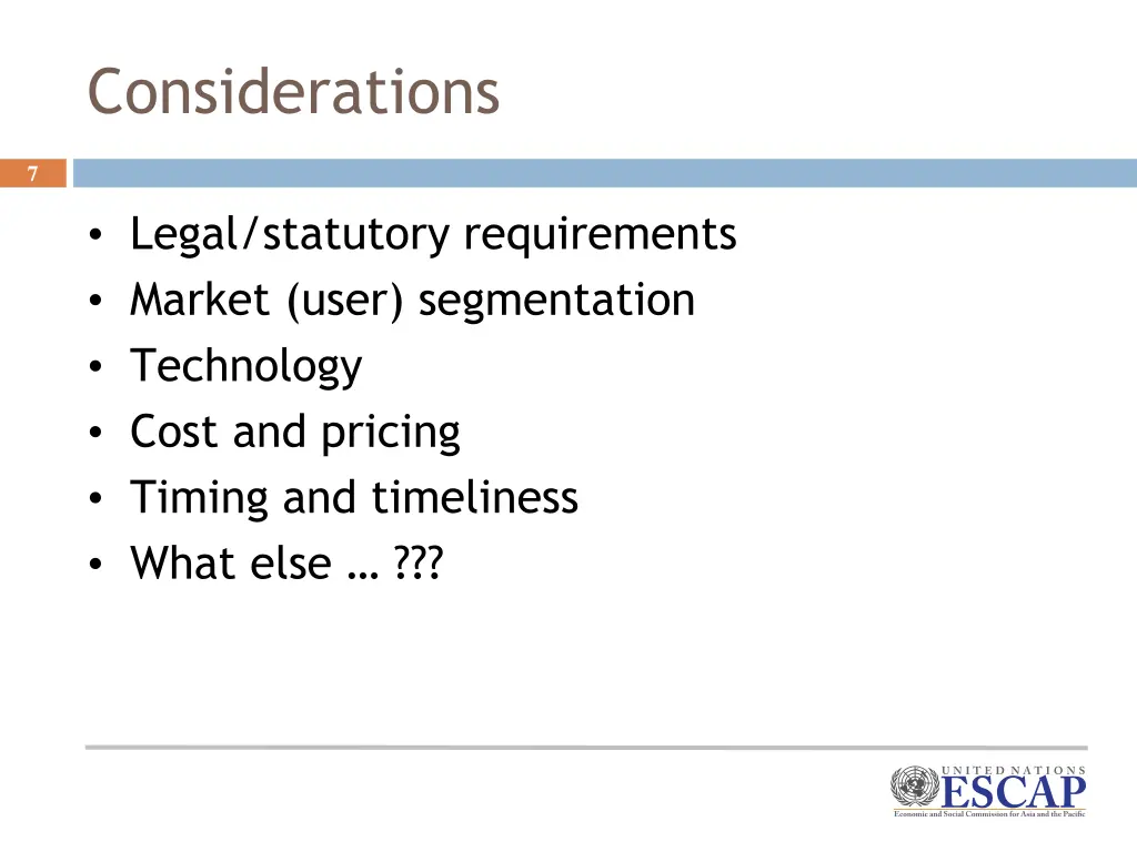 considerations