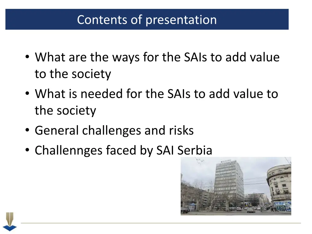 contents of presentation