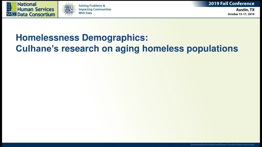 homelessness demographics culhane s research