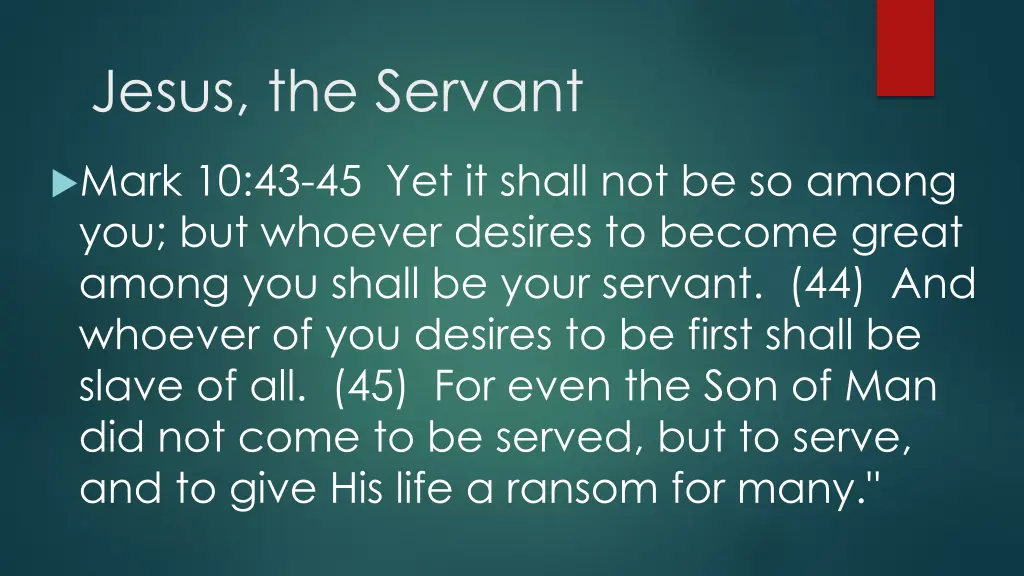 jesus the servant