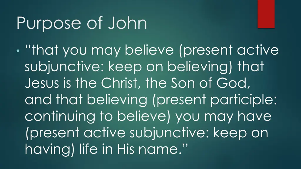 purpose of john 1