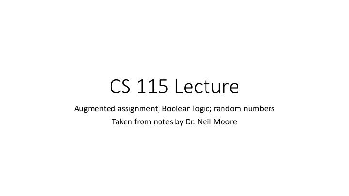 cs 115 lecture