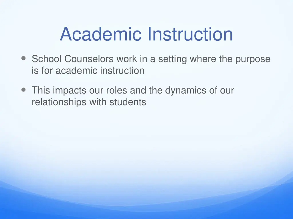 academic instruction