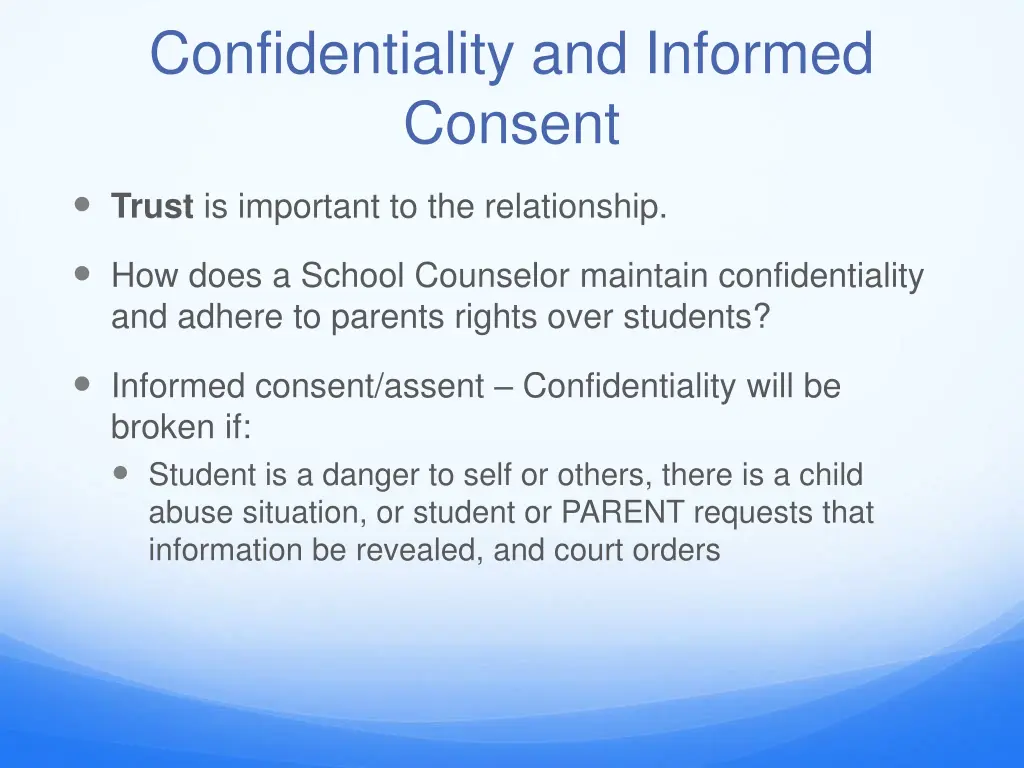 confidentiality and informed consent