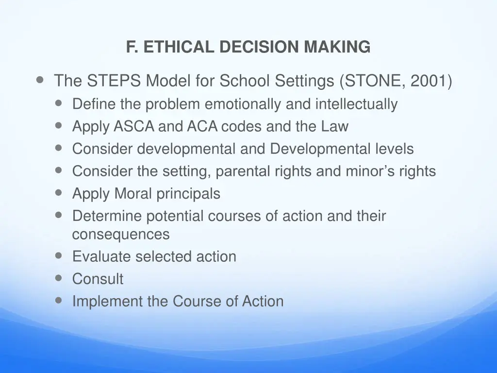 f ethical decision making