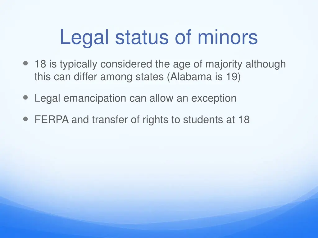 legal status of minors
