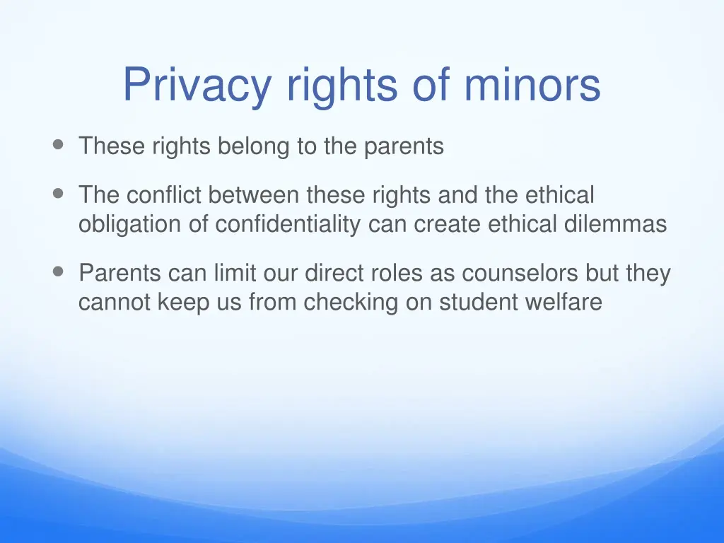 privacy rights of minors