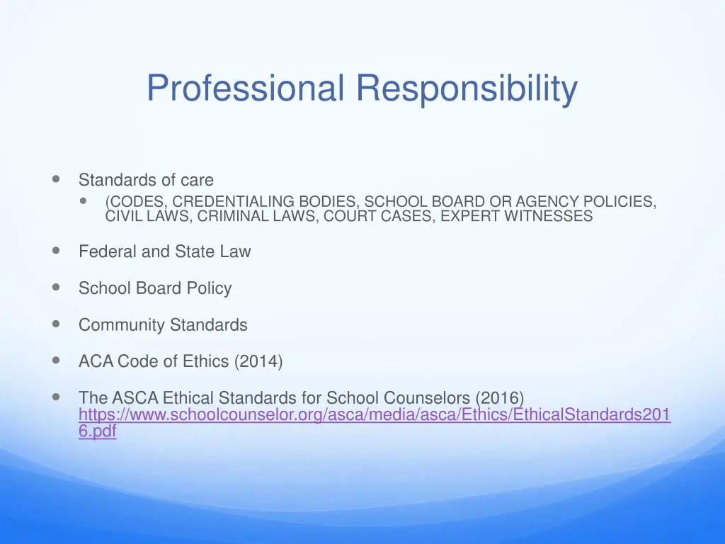 professional responsibility
