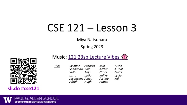 cse 121 lesson 3