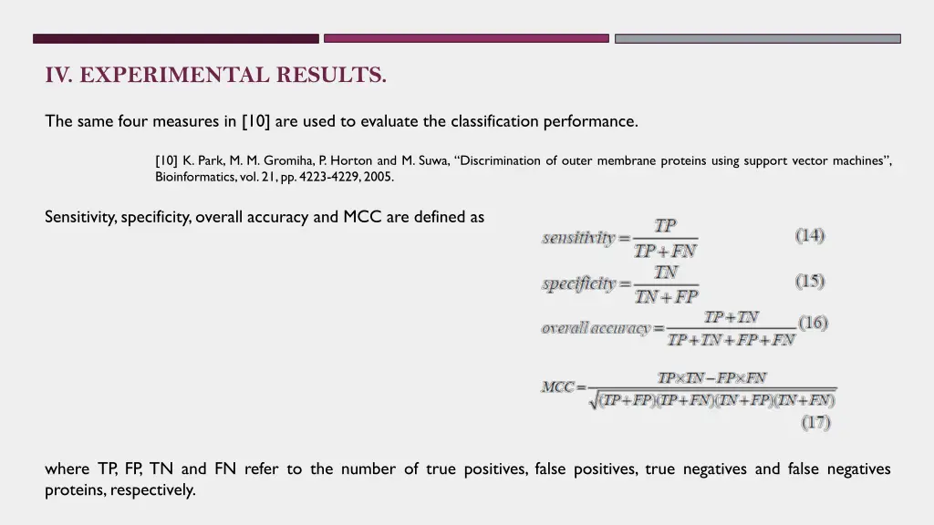 iv experimental results