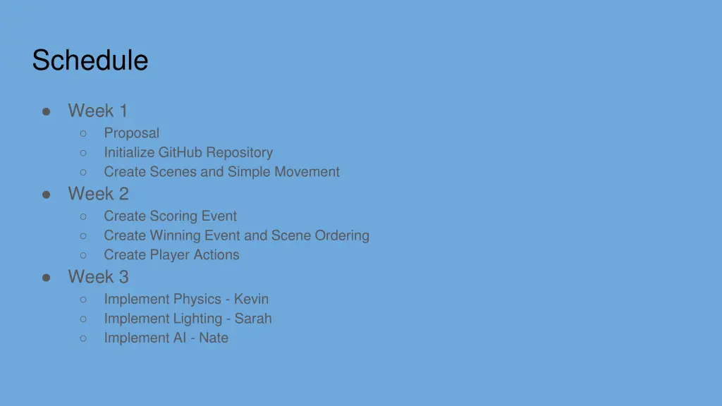 schedule