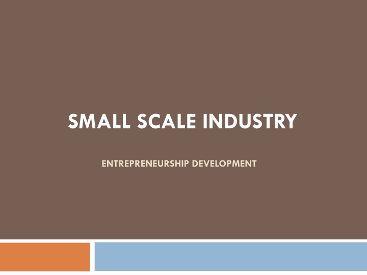 small scale industry