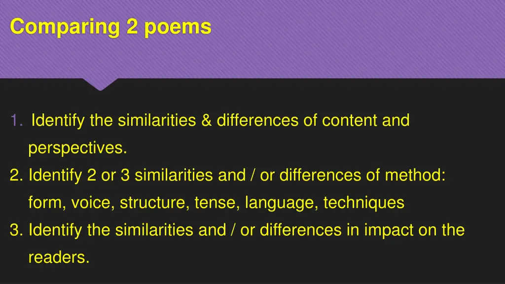 comparing 2 poems