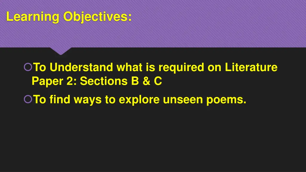 learning objectives