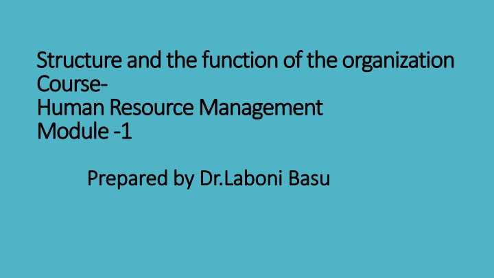 structure and the function of the organization
