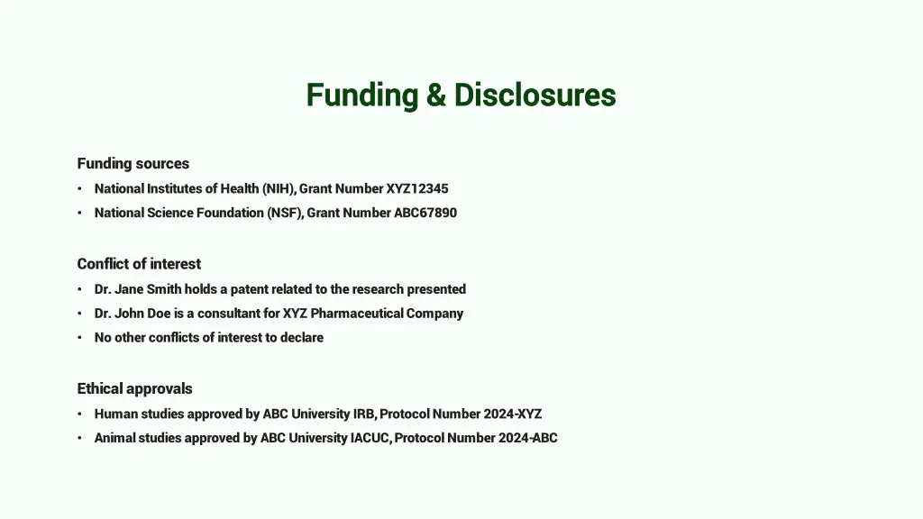 funding disclosures funding disclosures