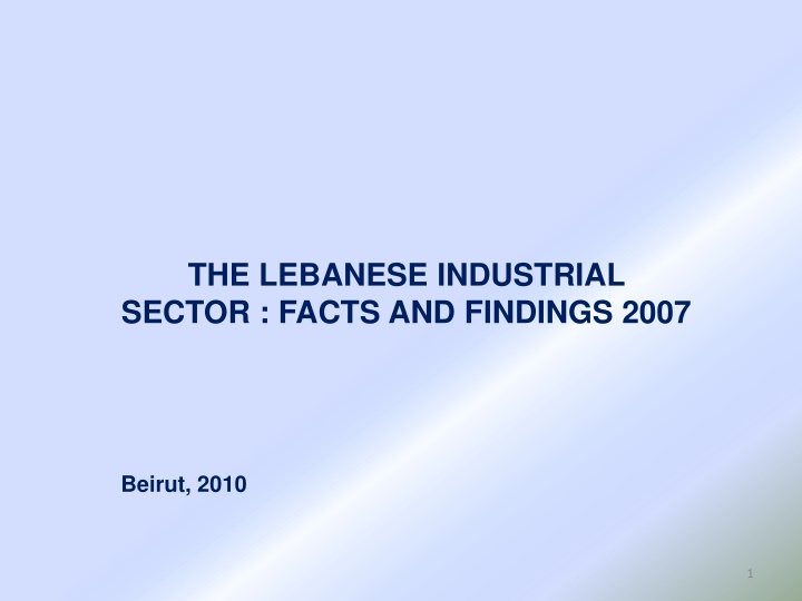 the lebanese industrial sector facts and findings