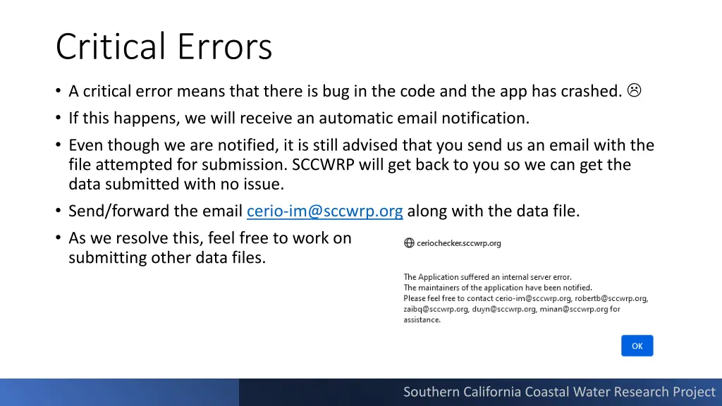 critical errors